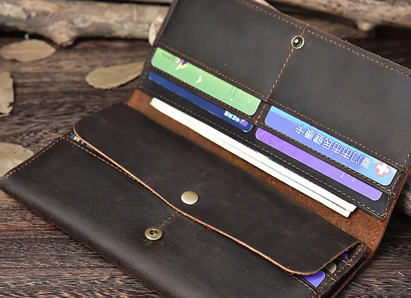 Luufan подлинный кожаный дорожный кошелек для паспорта несколько отделений для карт деловой кошелек для мужчин и женщин Длинный кошелек с двумя отделениями Сумочка для телефона