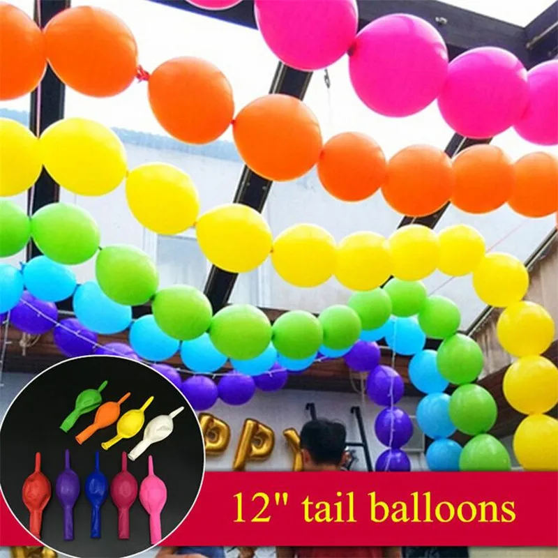 10 шт 12 дюймов 2,8 г толстые воздушные шары с хвостом, надувные латексные шары, игрушки для свадьбы, дня рождения, вечеринки, Рождества, украшения, звеньевые воздушные шары