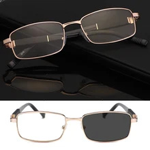 Улучшенный сплав фотохромные серые внутренние и наружные очки для чтения двойного назначения+ 0,75+ 1,5+ 1,75+ 2+ 2,25+ 2,5+ 2,75+ 3+ 3,5 до+ 4