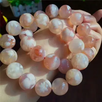 

AAA Natural Cherry Agate Crystal Round Beads Bracelet 16-15mm