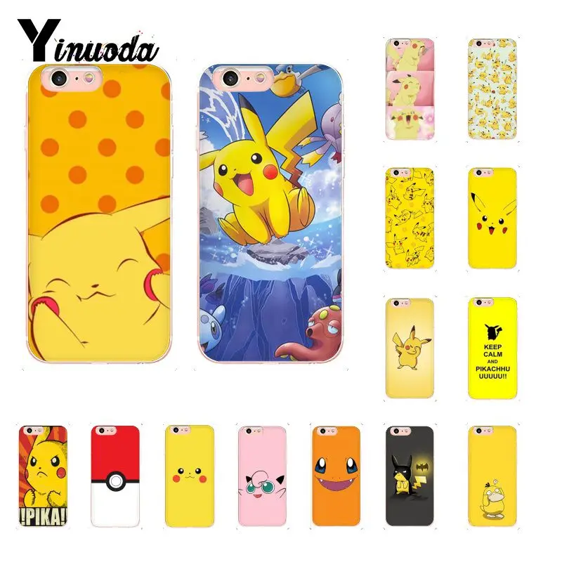 

Yinuoda pokemons eevee pika TPU Soft Silicone Phone Case for iPhone 8 7 6 6S Plus X XS MAX 5 5S SE XR 10 Cases