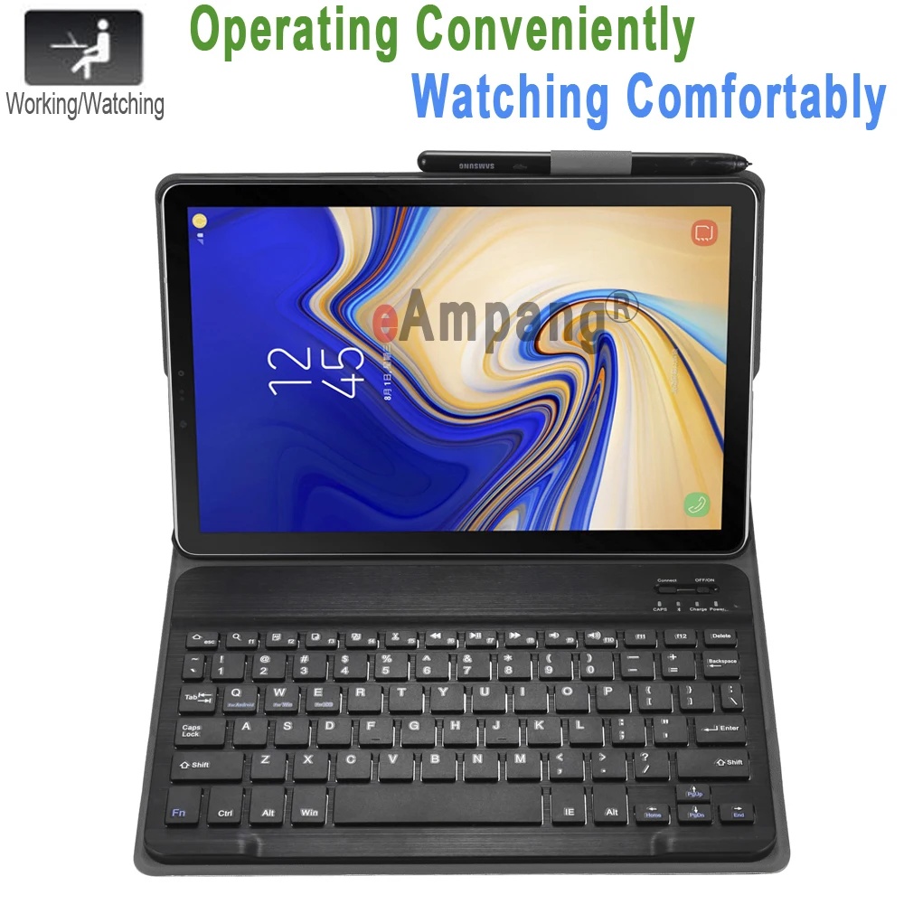Кожаный чехол с клавиатурой для Samsung Galaxy Tab S4 10 5 T830 T835 Bluetooth держателем