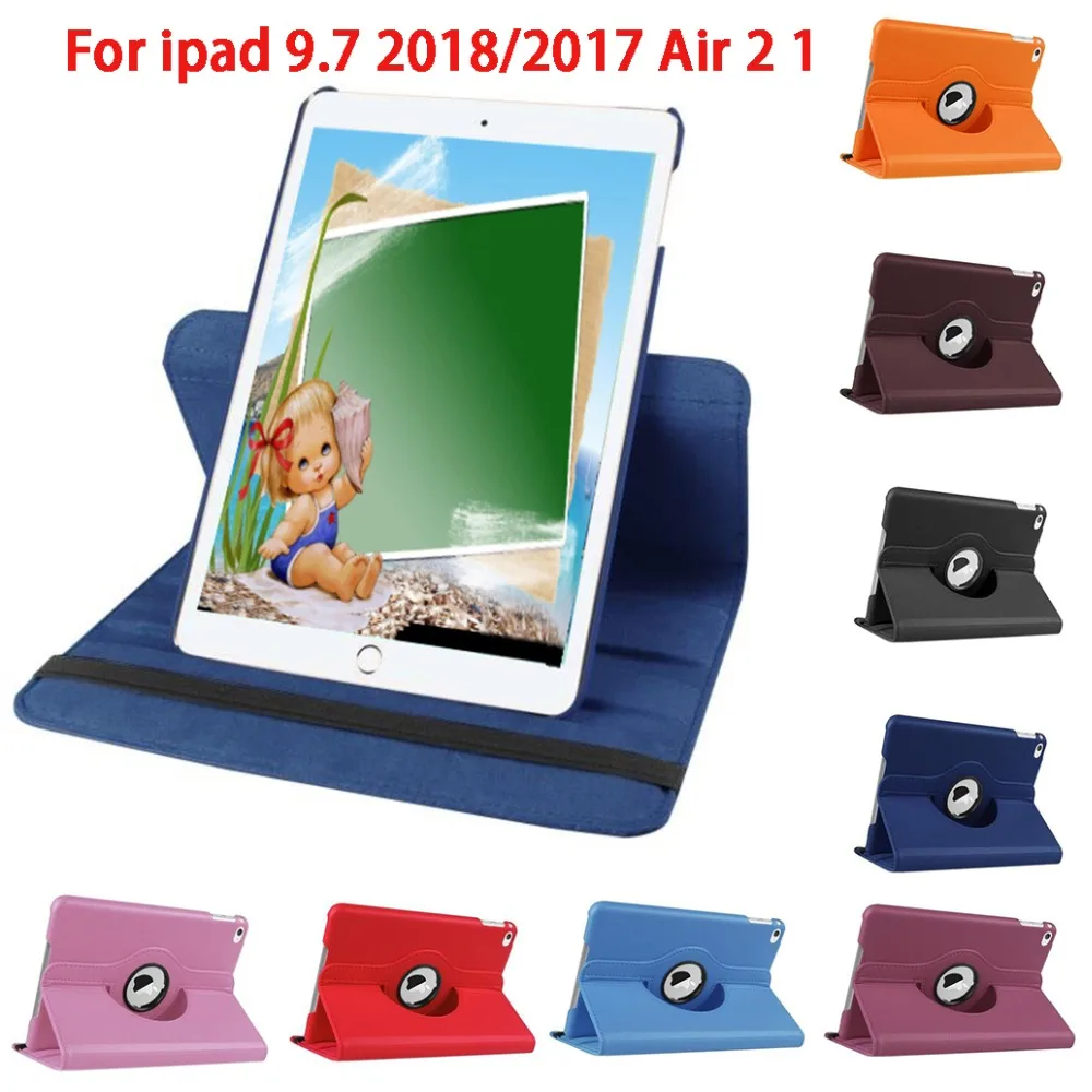 

NEW 360 Degree Rotating Case For New iPad 9.7 2017 2018 9.7 inch ipad Smart Cover for ipad 6/5 Air Air2 Tablet Stand Shell
