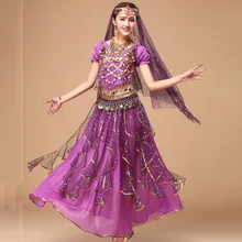 2017 Lady Belly Dance 2Pcs/5Pcs Costume Shirt&Skirt Novel Color For Belly/Cha cha /Rumba Clothes Female Egyptian Suit 3080