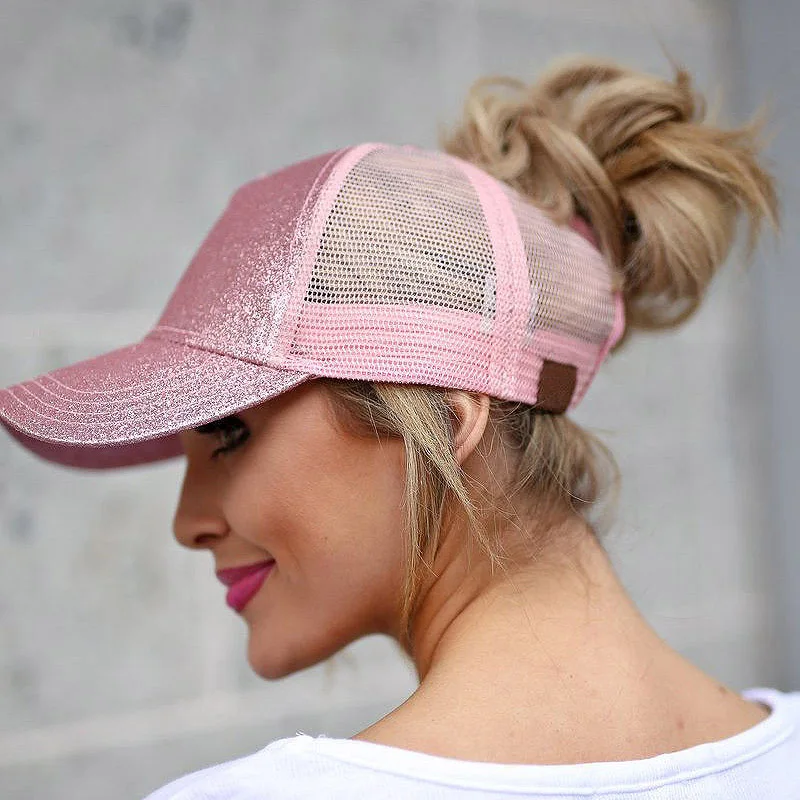 Buy Sale Glitter Ponytail Baseball Cap Women Snapback