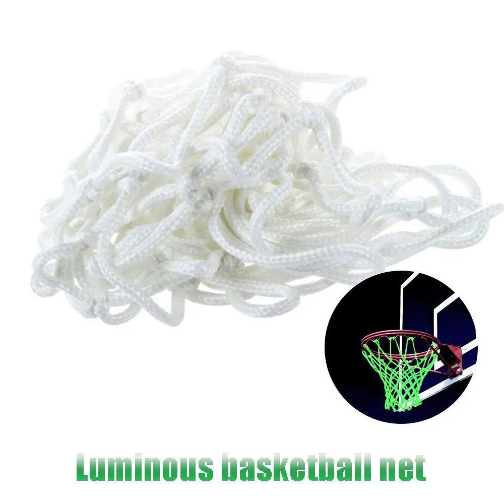 Баскетбольная сетка Люминесцентная баскетбольная сетка портативная нейлоновая белая прочная баскетбольная площадка