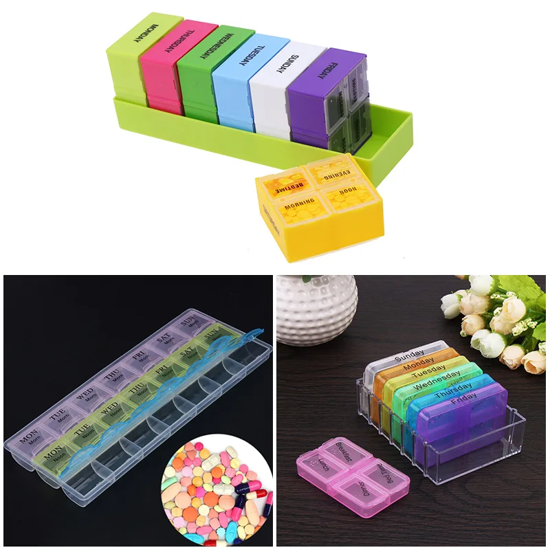 7 Days Portable Pill Medicine Box Travel Weekly Medicine Health Storage Pill Box Organizer Dispenser Pill