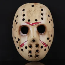 Resin Jason Mask Cosplay Halloween Mask Jason Freddy Hockey Festival Party Halloween Masquerade Mask beier stainless steel biker jason voorhees hockey halloween mask pendant necklace with red colour antique cool jewelry bp8 362