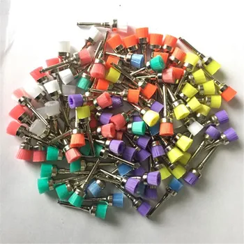 

100 pcs Dental Lab Materials Colorful Nylon Latch Flat Polishing Prophy Cup Polisher Brushes Dentist Products
