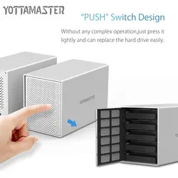 Yottamaster алюминиевый корпус hdd 5-Bay 3,5 дюйма 5 Гбит USB3.0 для SATA HDD док-станция жесткий диск вспомогательное устройство 50 ТБ для ПК