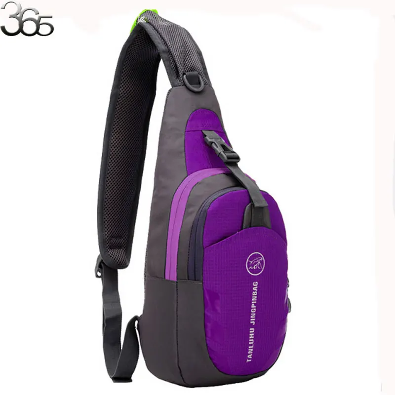 Повседневный унисекс женский мужской водонепроницаемый нейлоновый ремень через плечо нагрудная сумка - Цвет: Purple
