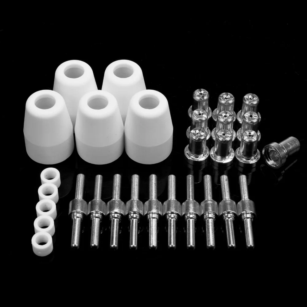 30pcs 40A Plasma Cutter Consumables Extended Nickel-Plated Electrodes Nozzles For LG40 PT31Torch CUT40 50 Cutting Machines 30pcs 40A Plasma Cutter Consumables Extended Nickel-Plated Electrodes Nozzles For LG40 PT31Torch CUT40 50 Cutting Machines