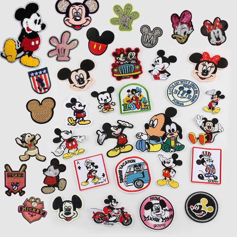 

1pcs Mickey Parches parches ropa Embroidery Iron on Patches for Clothing DIY Cartoon Clothes Patchwork Stickers Sewing Appliques