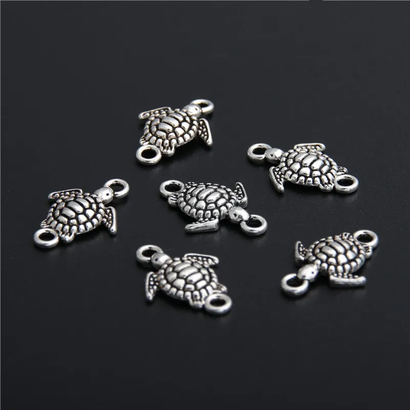 40pcs Silver Color Color Small turtle shape connector High Quality DIY Handmade Accessories For Jewelry For Women Men A2773 40pcs Silver Color Color Small turtle shape connector High Quality DIY Handmade Accessories For Jewelry For Women Men A2773