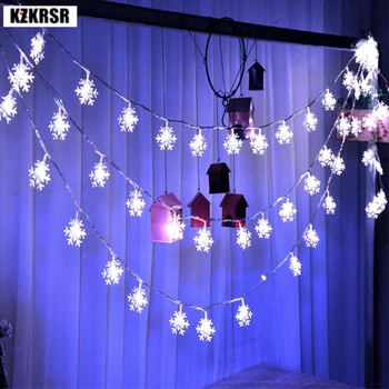 

KZKRSR 10M 60Led USB Hairball Star Snow ball Snowflake String Fairy Light DC5V Christmas Birthday Party Bedroom Decoration lamp