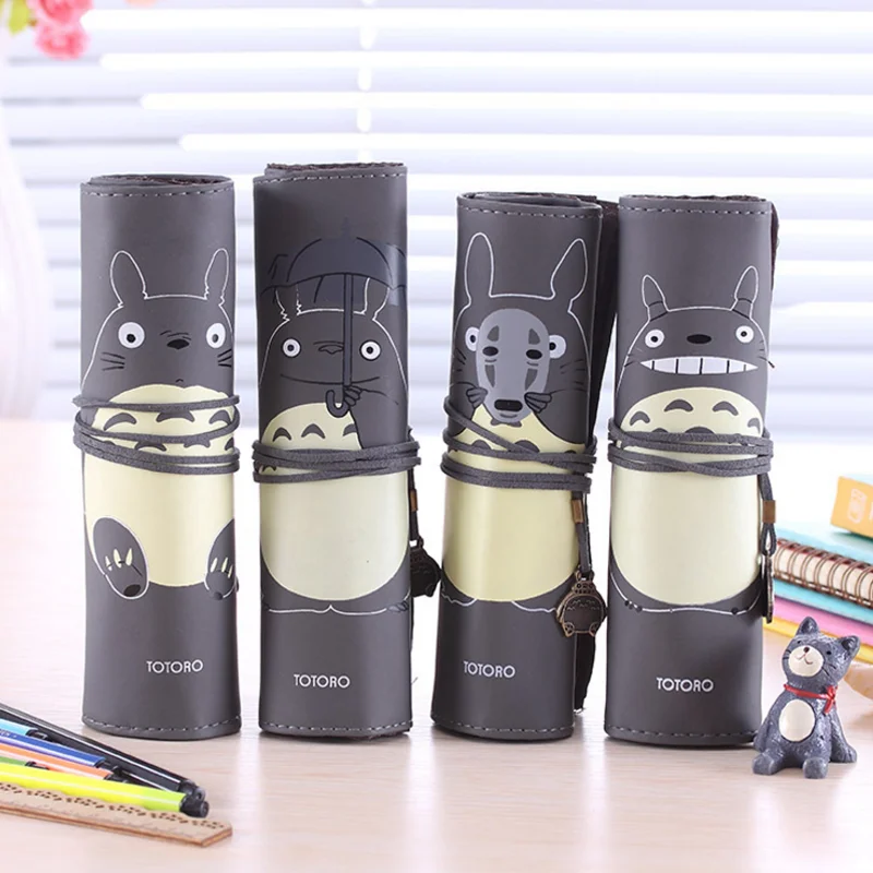

1 Pcs Cute Novelty My Neighbor Totoro Rolling Vintage Bandage Creative Pen Bags School Office Supplies Multipurpose Pencil Case