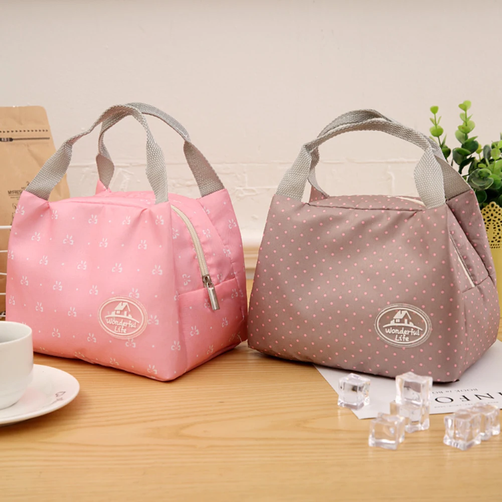 

2019 Lunch Bag for Adult Kids Insulation Cold Bales Thermal Lunch Box Bag Tote canvas lunch bag Insulation Package Portable
