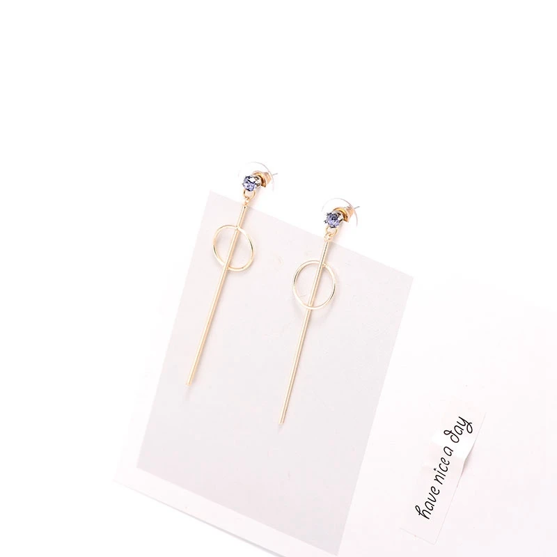 New Fashion Circle Dangle Earrings Metal long Pendientes round earring for women Temperament geometric ear jewelry gift (4)