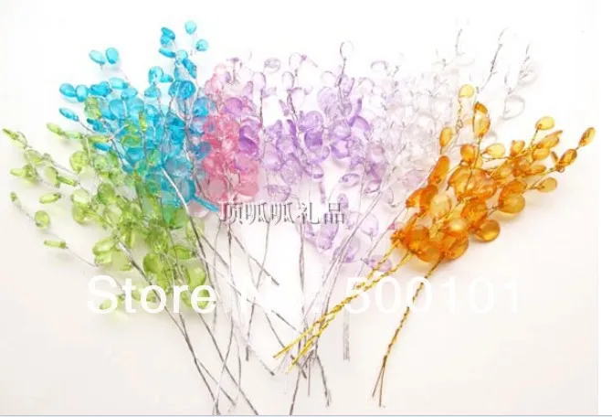 

1000pcs/Lot DIY craft crystal CLEAR CRYSTAL drop on stem WEDDING JEWELS Flower Spray WIRE-FAVOURS wa046