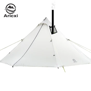 3-4 Person Ultralight Outdoor Camping Teepee 20D Silnylon Pyramid Tent Large Rodless Tent Backpacking Hiking Tents 1