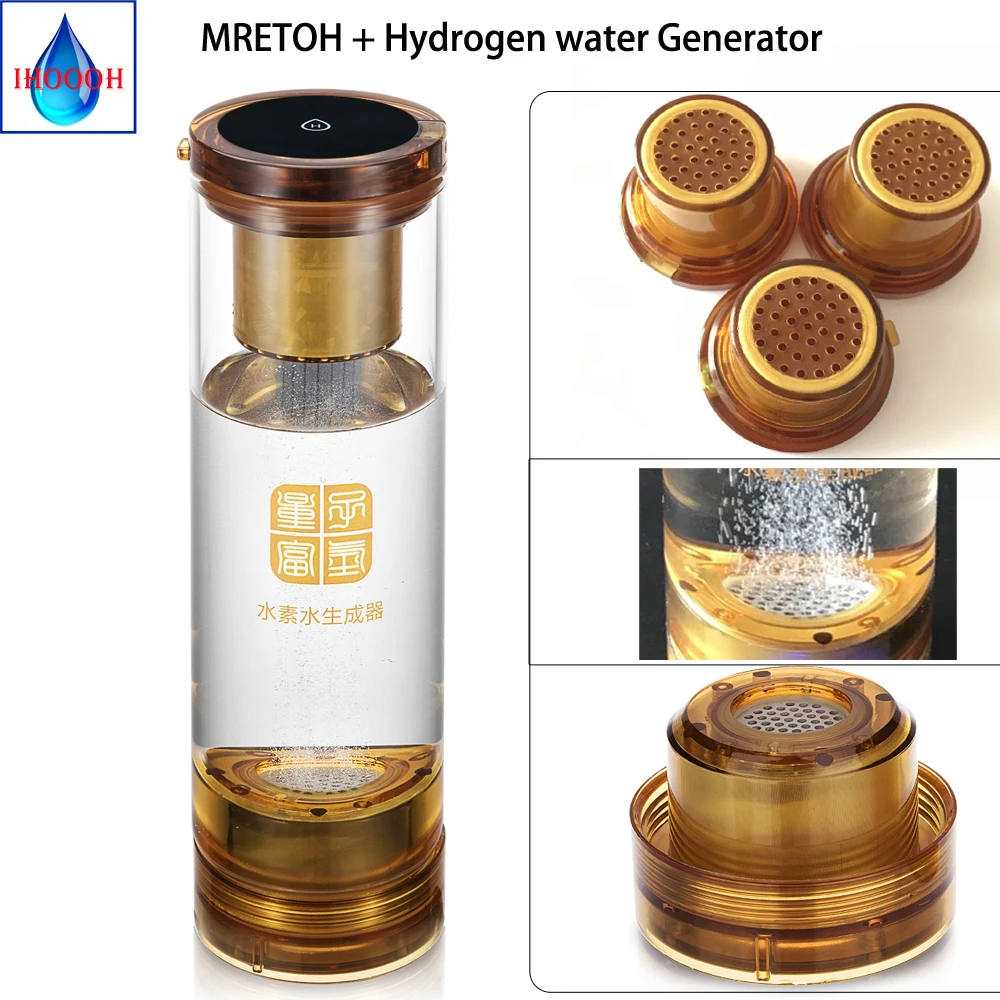 

MRETOH 7.8Hz Earth frequency Molecular Resonance Hydrogen generator water cup USB Rechargeable Electrolysis Ionizer Generator