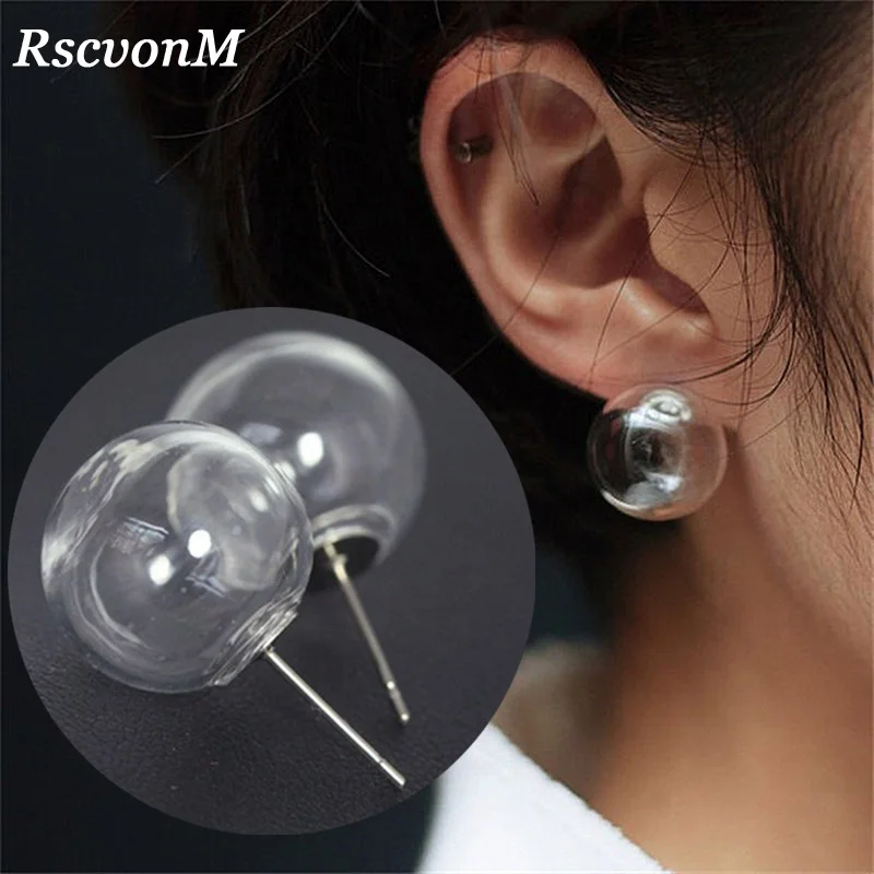 RscvonM Cute Women Stud Earrings Fashion Jewelry Brincos Transparent Ball Bubble Earing  Pendientes Mujer Boucles Bijoux NEW