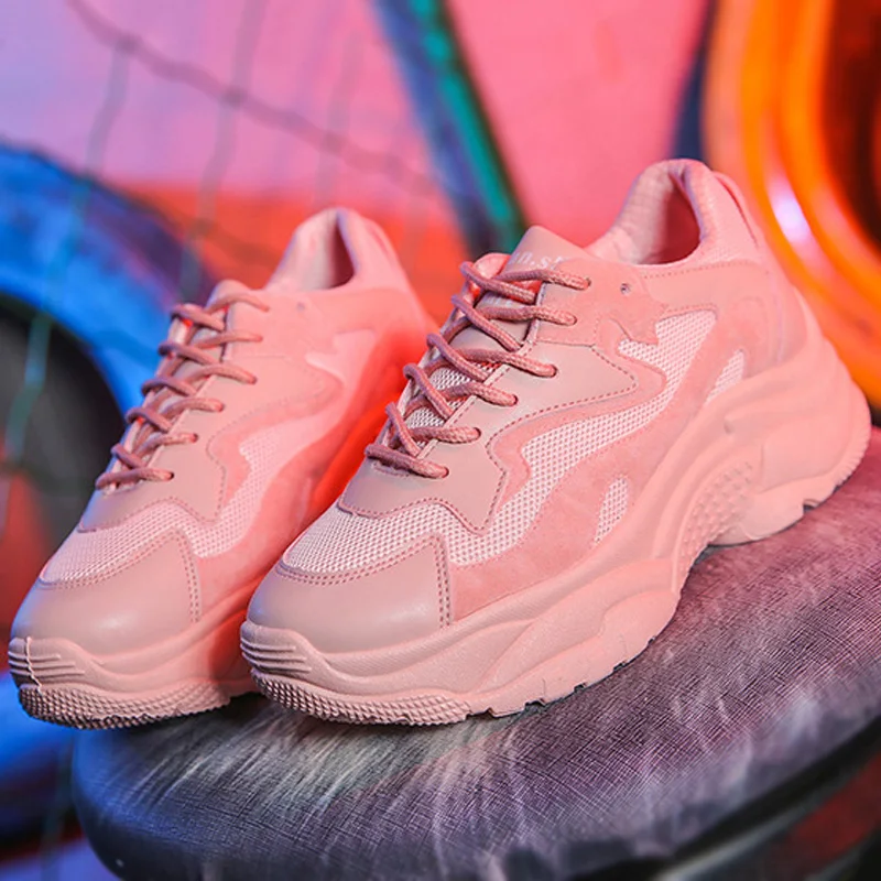 

Creeper New Women Shoes Women Vulcanize Shoes Platform Women Sneakers Comfort Chunky Sneakers Pink Female Shoes Tenis Feminino