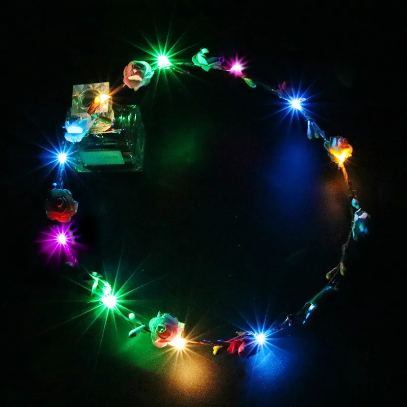 

1PC Wreath Frame Party Wedding Women Headband Girls LED Light garland Headband Hair Wreath Flashing Glow Crown Hair Accessories