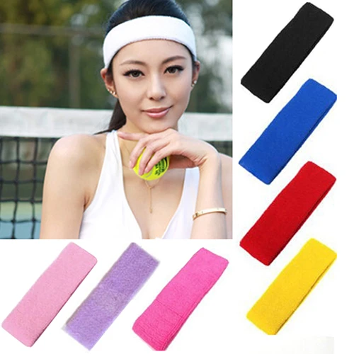1pc Women/men Cotton Sweatband Headband Sport Yoga Gym Running Stretch