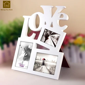 

Creative Gift Photo Box Wedding Combination Frame Wooden Frames White Picture Frames Porta Retrato Moldura Home Decor LKM035