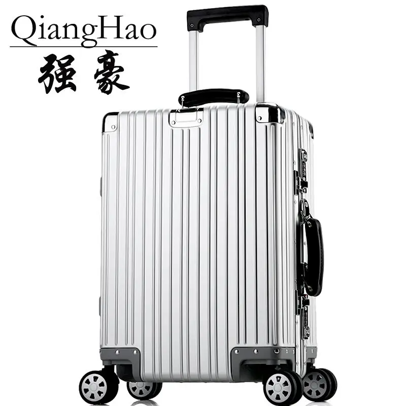 

100% Full Aluminum Magnesium Alloy Trolley Luggage with ,Matte Suitcases,Rivet reinforced Roller Travel Bag