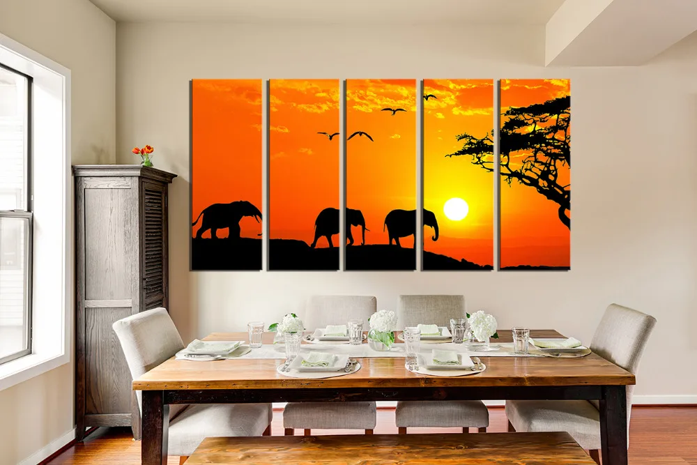 5_piece_huge_canvas_art_dining_room_multi_panel_canvas_orange_wildlife_wall_decor__43294.1477462626.1280.1280