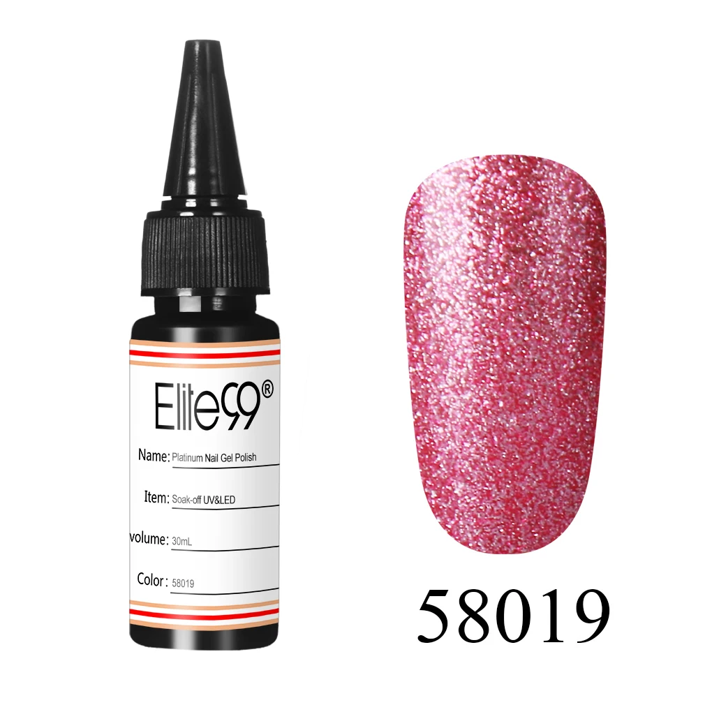58019 Elite99 30 мл Platinum гель лак для ногтей Shimmer Блеск длительный гель основа Лаки - Цвет: 58019