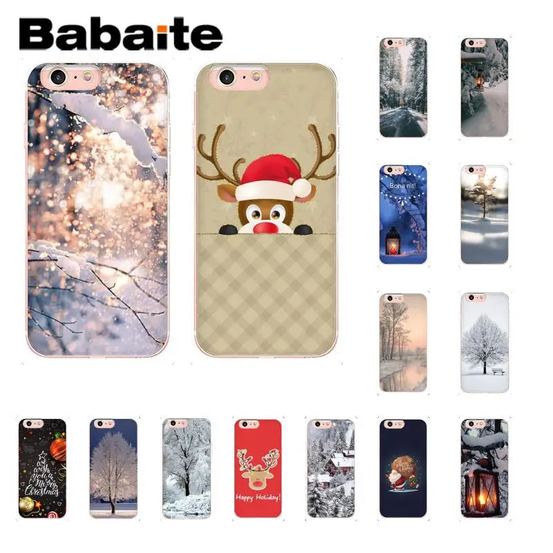 

Babaite Landscape Winter Light Snow Christmas Cover Soft Shell Phone Case for iPhone 8 7 6 6S Plus X XS MAX 5 5S SE XR 10 Cover