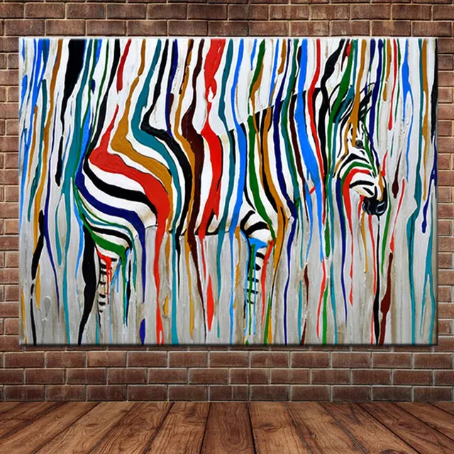 hand painted abstract animal art zebra canvas oil painting abstract abstract animal painting