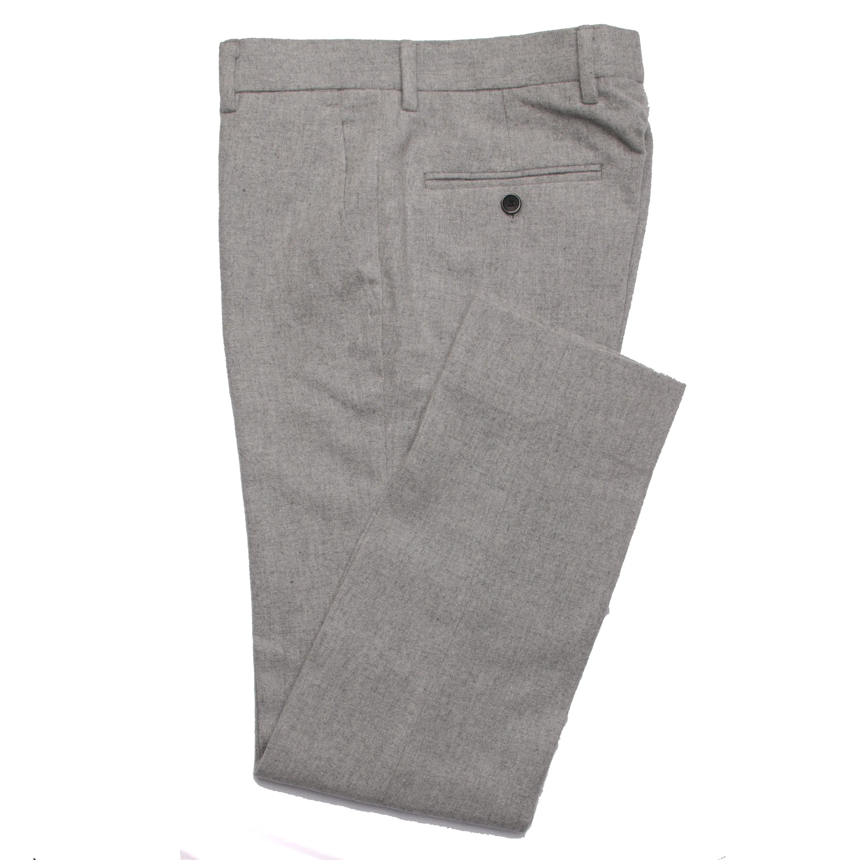 Fashion Grey Flannel Pants Men Slim Fit Business Pants Custom Made Pants Gray Flannel Trousers