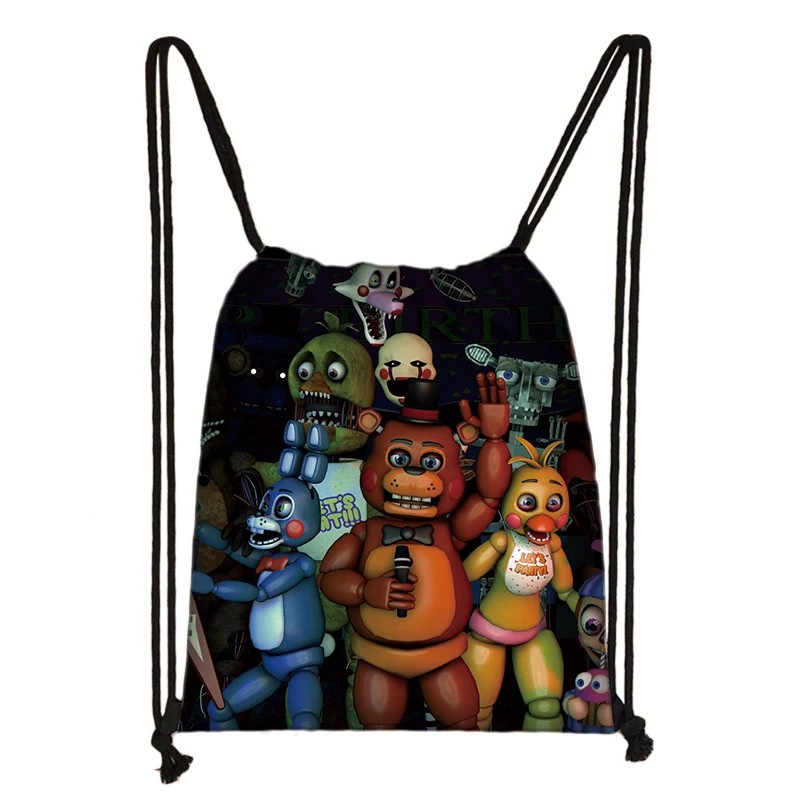 Five Nights At Freddy's Freddy Chica FNAF 3D Cartoon Kids Drawstring Backpack Shopping School Traveling Party Bags Gift - Цвет: 009