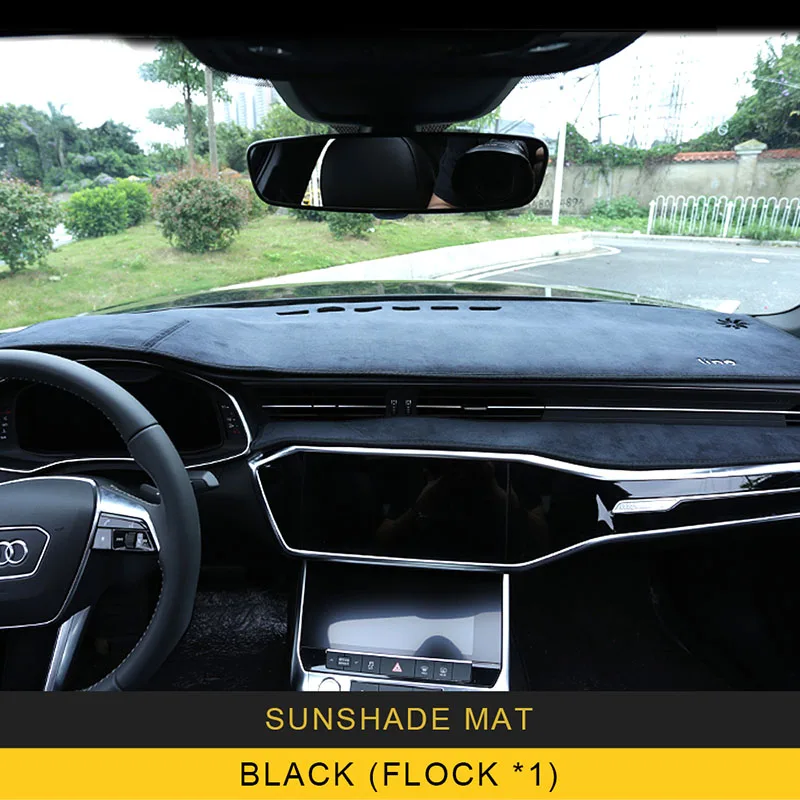 Carманго для Audi A6 автомобильный Стайлинг приборной панели крышка накидка от солнца подушка покрытие для интерьера - Название цвета: Flock black X1