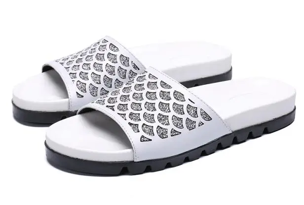 white designer slides