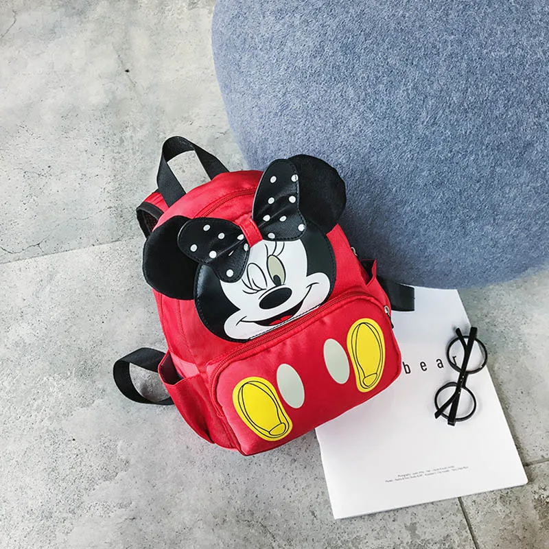 Disney мультфильм детский сад рюкзак с милыми ушками Микки Маус водонепроницаемая сумка рюкзак для девочек пакет рождественские подарки на день рождения - Цвет: C
