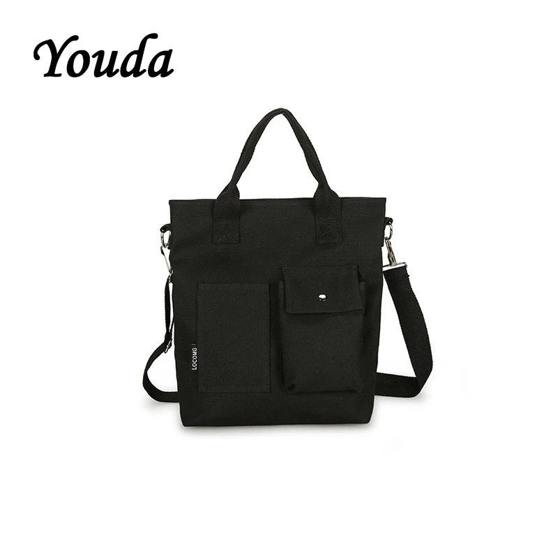 

Youda Large Capacity Simple Tote Casual Unisex Canvas Shoulder Bag Student Messenger Bags Reusable Shopping Portable Handbag