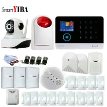 SmartYIBA 3G WCDMA WIFI Home Burglar Alarm System Wireless Security IP Camera Smoke Fire Pet Immune PIR Sensor Alarm APP Control