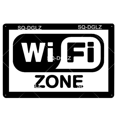 [SQ-DGLZ] Бесплатный Интернет WiFi точка доступа Оловянная вывеска Настенный декор прибывают в темную сторону металлические поделки WiFi зона плавок художественный плакат