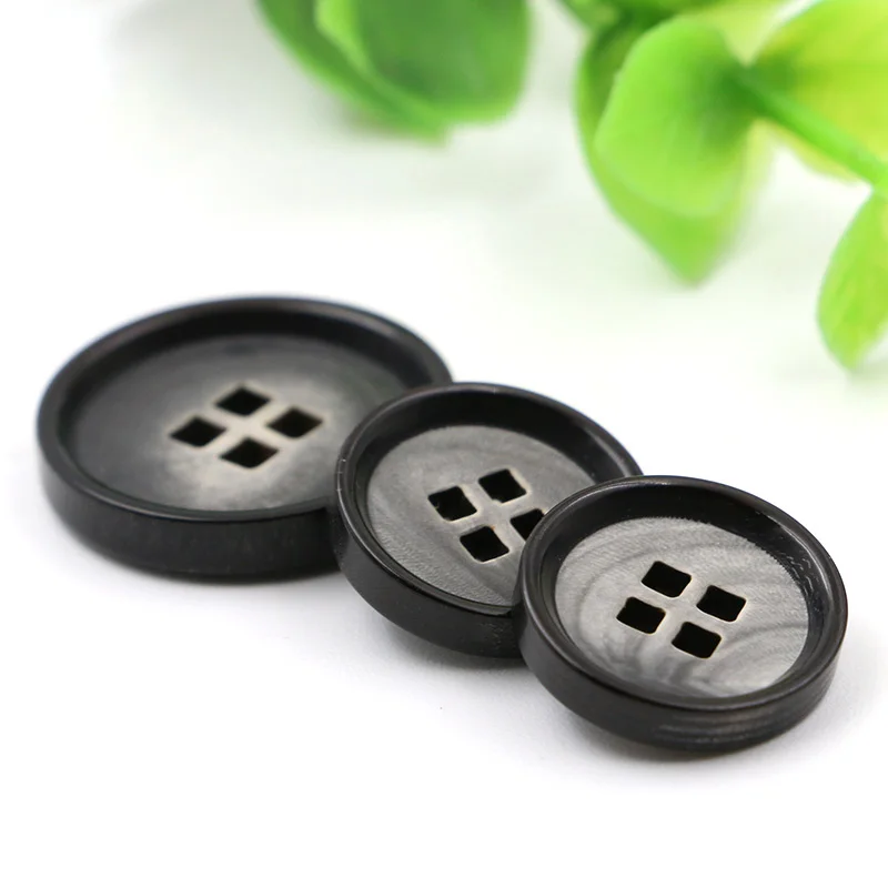 

15mm/20mm High-end men's suit jacket buttons brand new Black Natural horns coat buttons imported green zirconia buttons