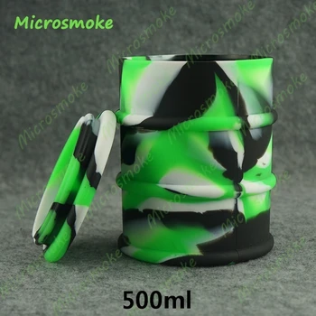 

500ml Silicone oil barrel for wax Oil Barrel Pump container Microsmoke silicone jar wax/oil containers 5 Piece/lot
