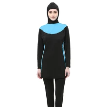 Большие размеры Modest скромный Купальник с длинным рукавом для девочек купальный костюм с хиджабом костюм Исламские мусульманские женские спортивные маленькие купальники Moslim