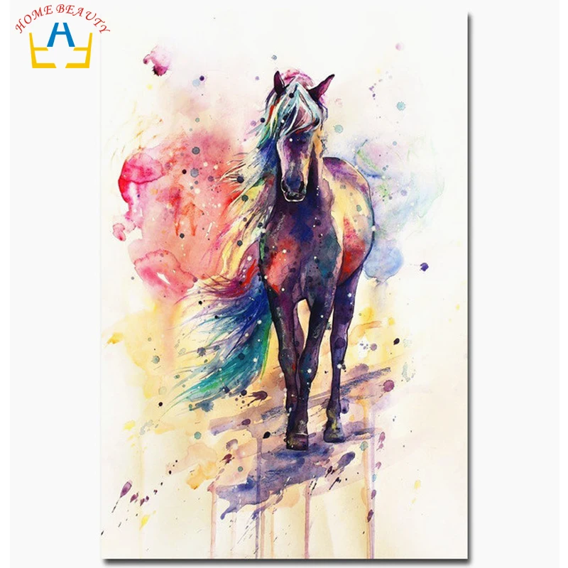 

Digital Diy oil painting by numbers figure wall decor picture on canvas oil paint coloring by number drawing animal horse JY340