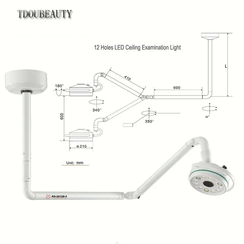 TDOUBEAUTY 36W Светодиодный потолочный светильник, Стоматологическая лампа для хирургии домашних животных, визуальный инспекционный светильник, бестеневая лампа с камерой sony(800 мм