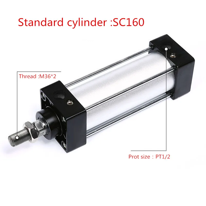 

Free shipping Standard cylinder SC160 series bore 25mm to 1000mm Bore Double Acting Pneumatic Cylinderair pneumatic cylinder