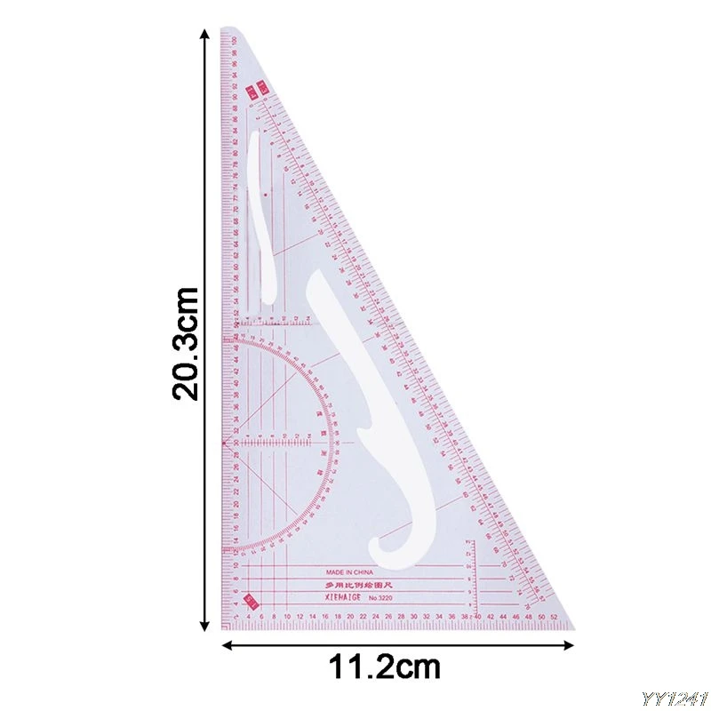 Швейная линейка форма запятой французский кривой пластиковый портной рисунок ремесло инструмент DIY - Цвет: 609